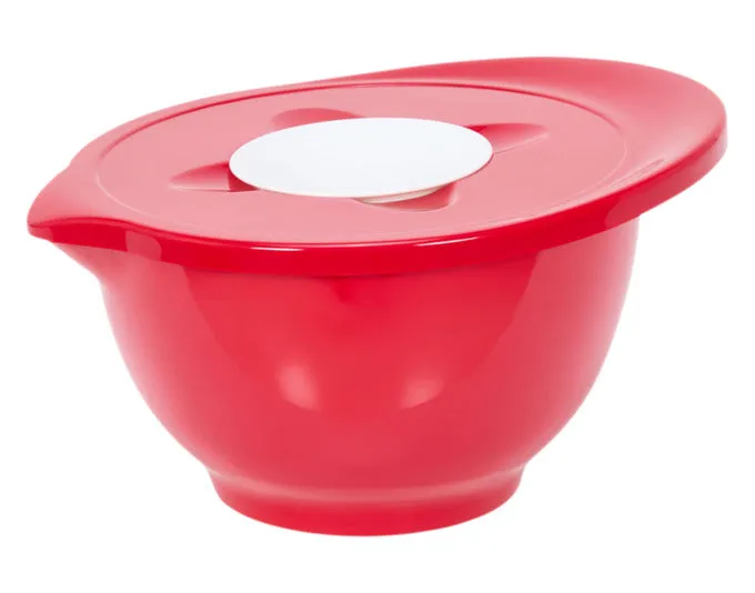 PATISSE Rührschüssel Melamin mit Spritzschutzdeckel 3 l rot