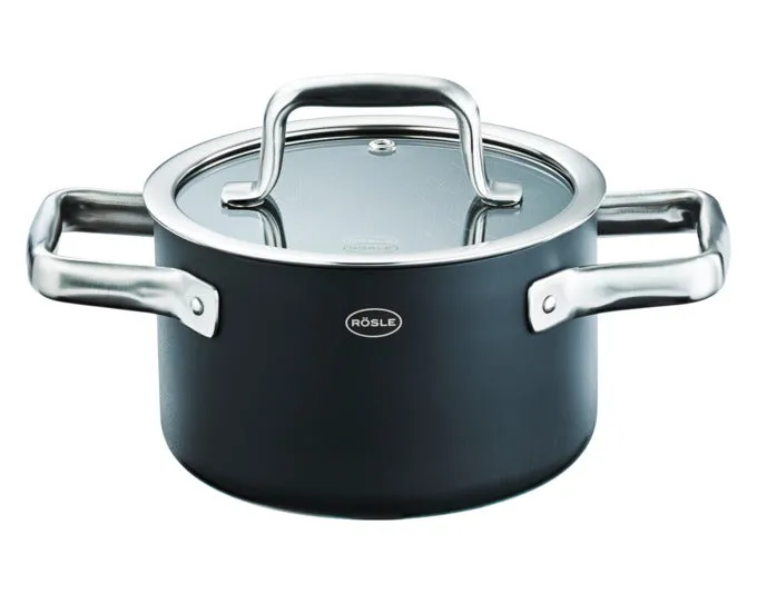 RÖSLE Kochtopf Ebonic ProNero ø 16 cm mit Deckel
