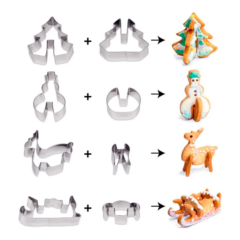 Set 8 cortadores para galletas 3D Guardini