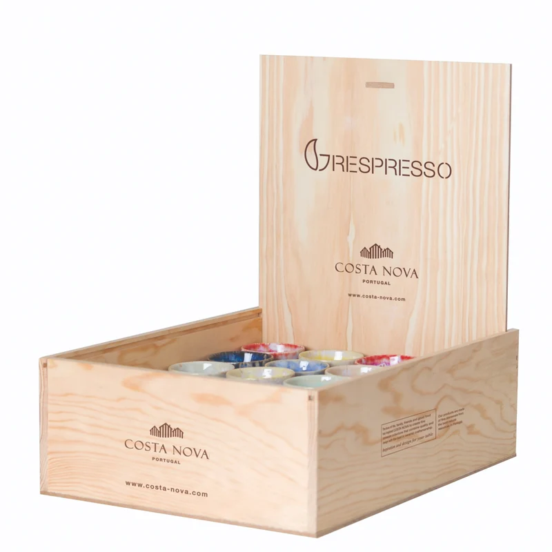 40er Set Grespresso Holzgeschenkbox Espressotasse 70ml multi