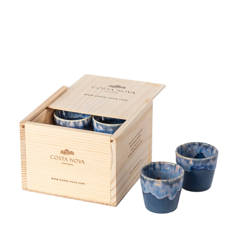 8er Set Grespresso Geschenkbox Espressotasse 70ml denim