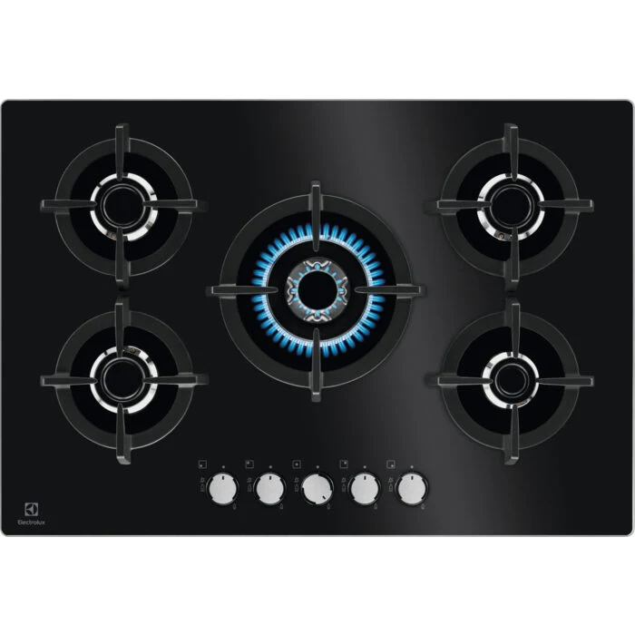 Electrolux EGG7537K Nero Da incasso 75 cm Gas 5 Fornello(i)
