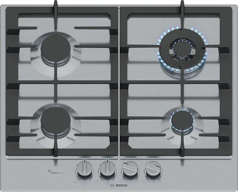 Bosch Serie 6 PCH6A5I90 Piano cottura a gas 60 cm 4 fuochi Acciaio Inox