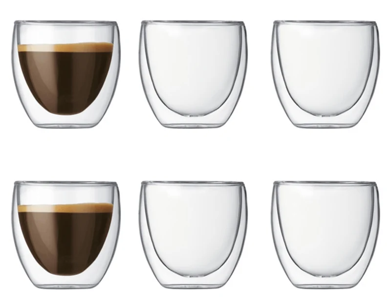 BODUM Trinkglas Pavina doppelwandig 6 Stück 0.08 l