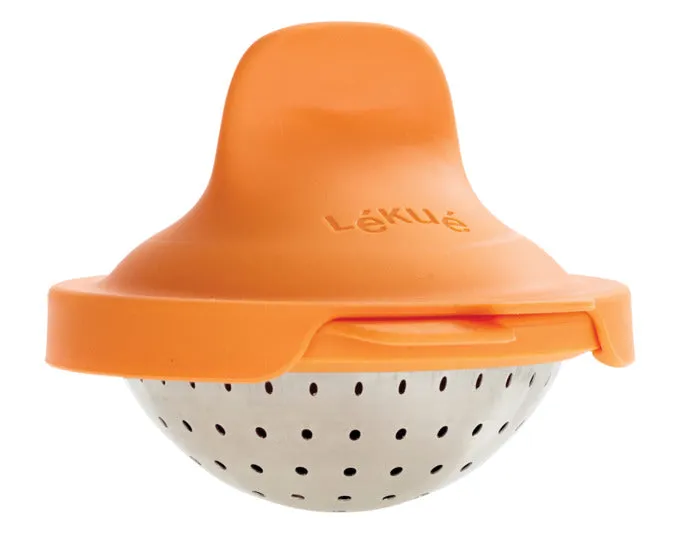 LÉKUÉ Eier Pochierer 2 Stück Silikon/Inox orange