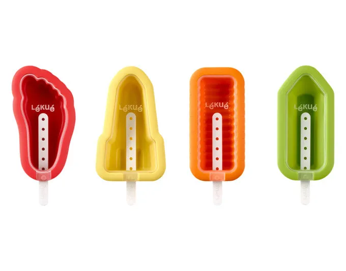 LÉKUÉ Glaceform Iconic 4 Stück Silikon assortiert