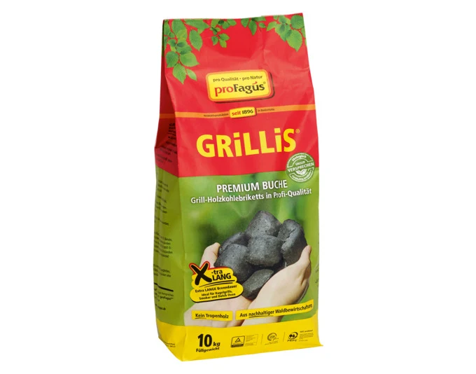 PROFAGUS Holzkohlebriketts Buche Grillis 10 kg