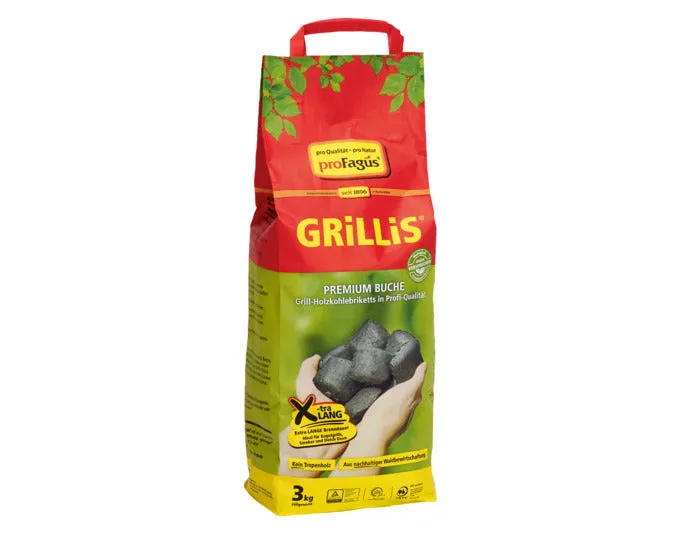 PROFAGUS Holzkohlebriketts Buche Grillis 3 kg