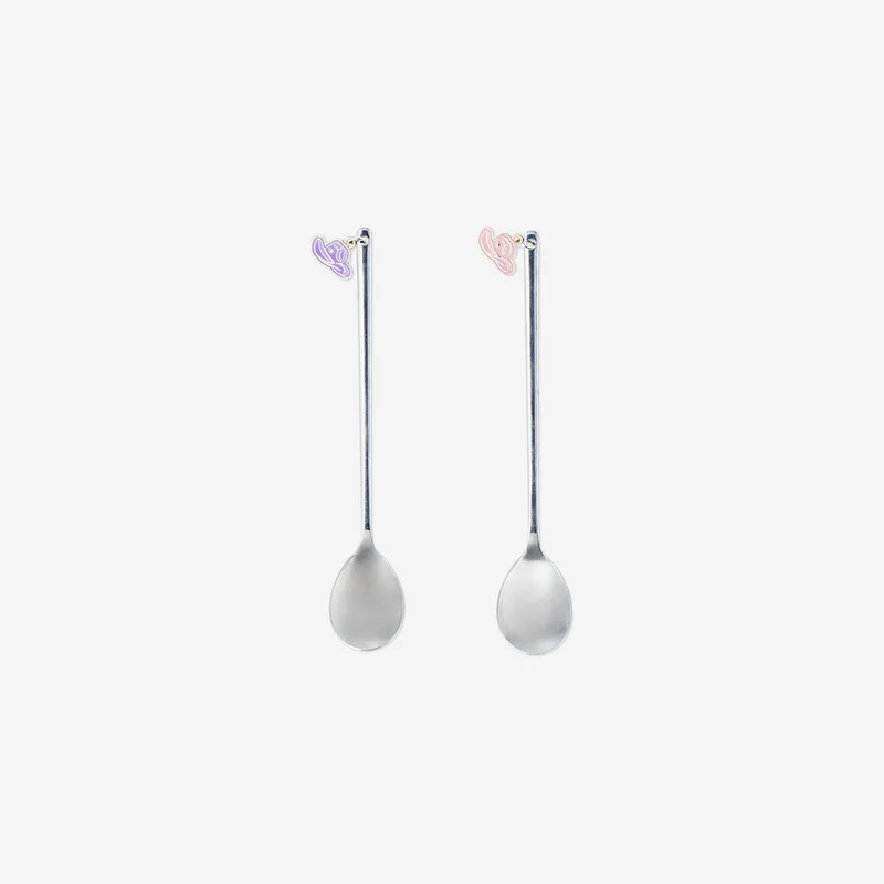 Silver dessert spoons with cowboy hats - 2 pcs