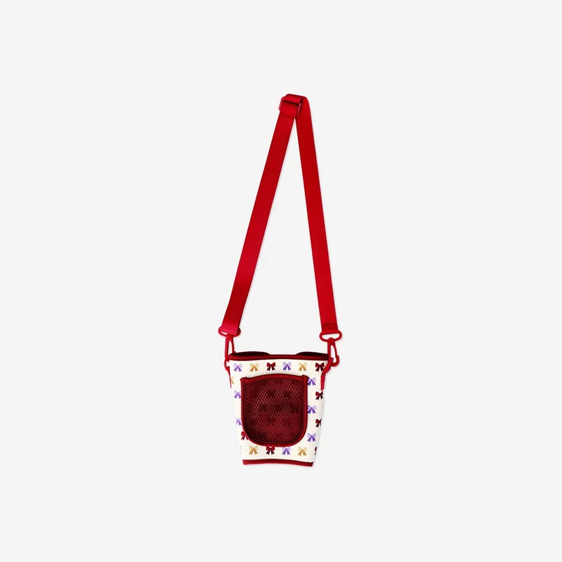 Cup holder for tumbler with bow print